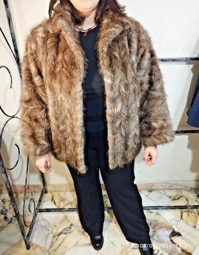 Pelliccia vera visone marrone - visone,