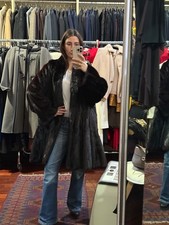 pelliccia visone lunga nera 